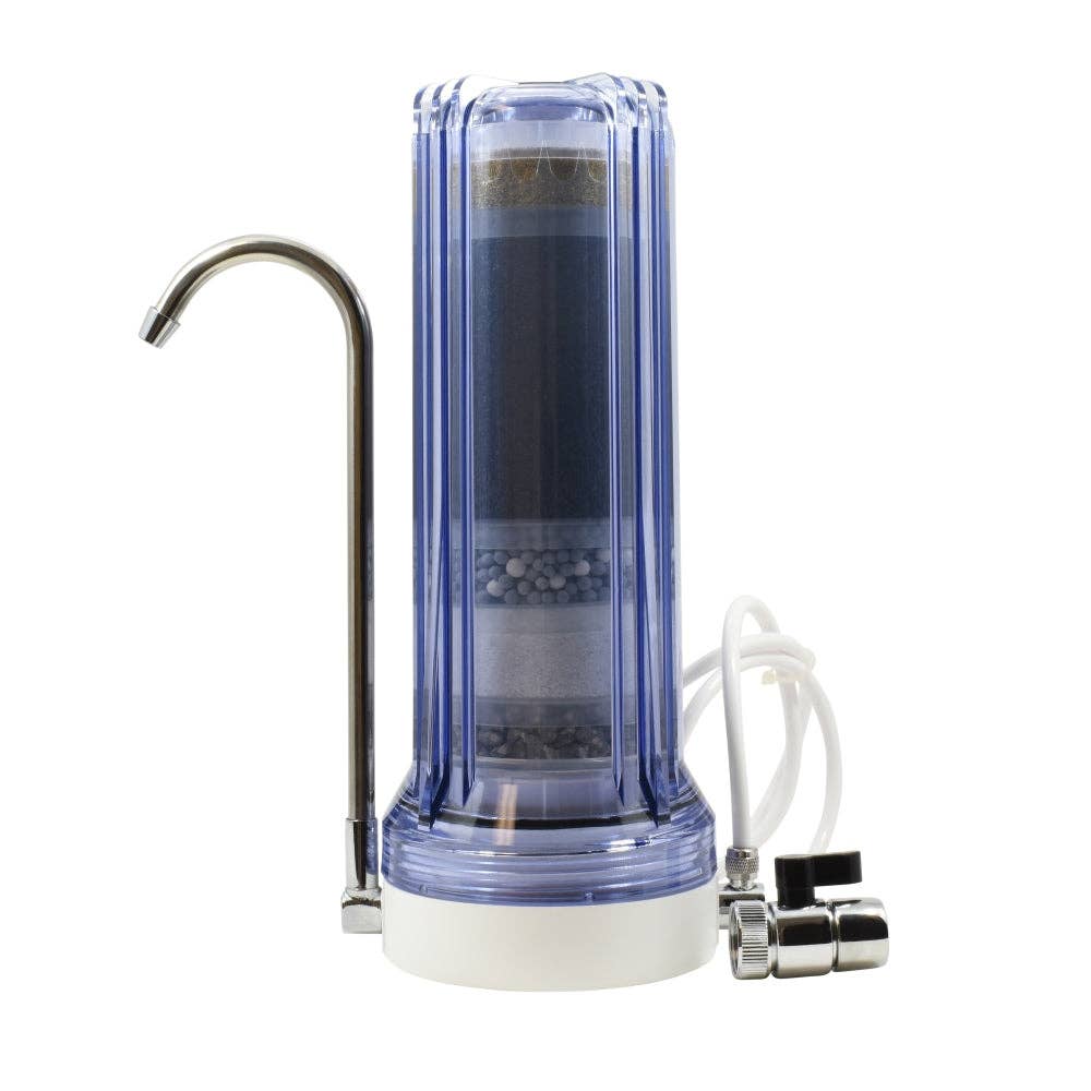 10-Stage Anti-Oxidizing Alkaline Mineral Countertop Filter: Clear 