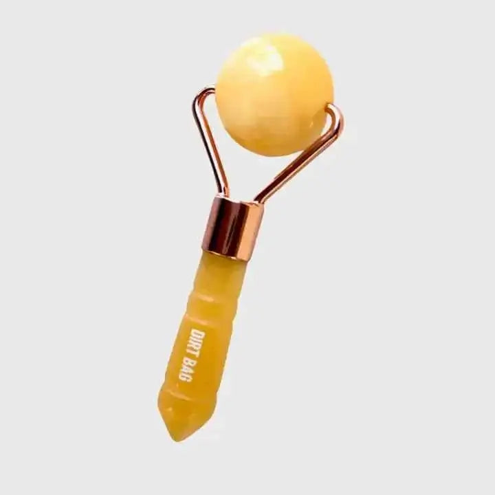 Yellow Jade Facial Roller for Glowing Skin and Anti-Aging Benefits  